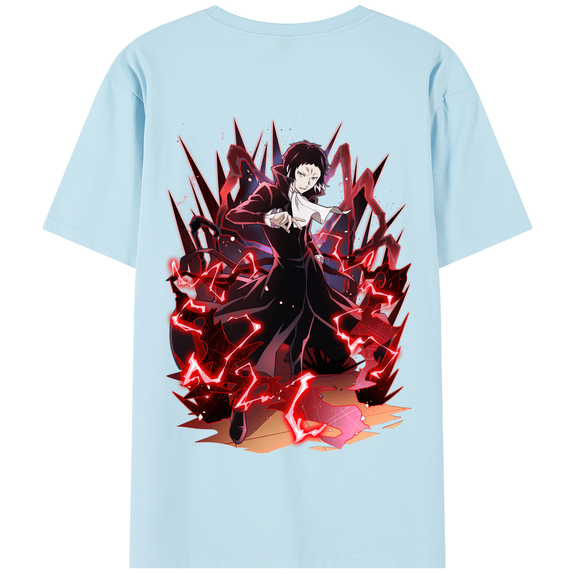 （画像用） 文豪ストレイドッグス Bungo Stray Dogs 綿100％半袖Tシャツ（背面プリント）